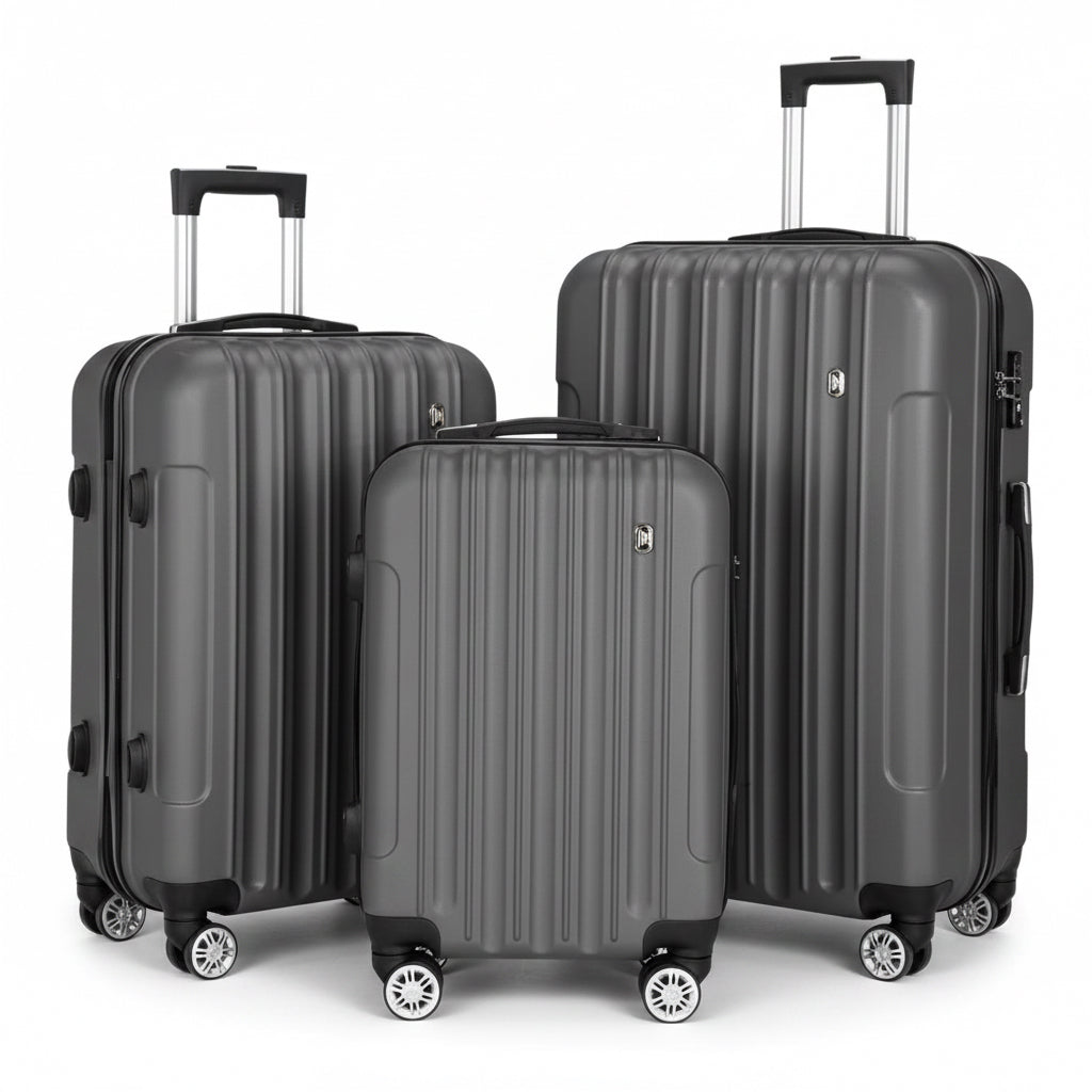 3-in-1 Multifunktionales großes Reisekoffer-Gepäckset Dunkelgrau