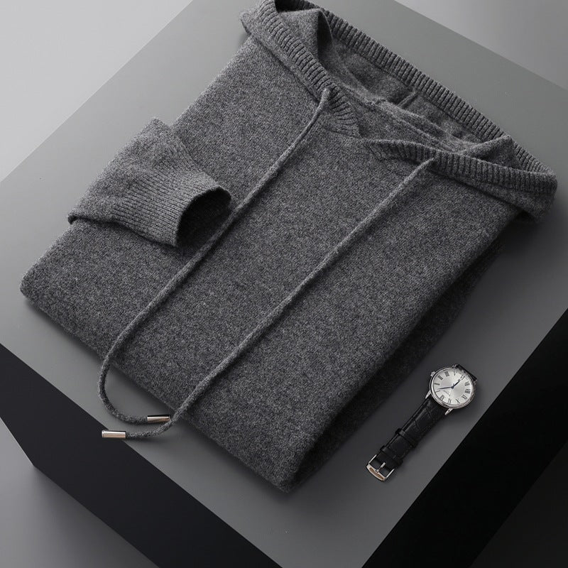 Men's Casual Hooded Cashmere Sweatshirt Autumn And Winter Loose Top