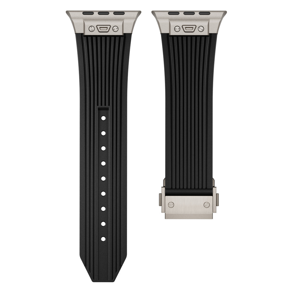 Transparent Liquid Elastic Silicone Metal Folding Buckle Watch Strap