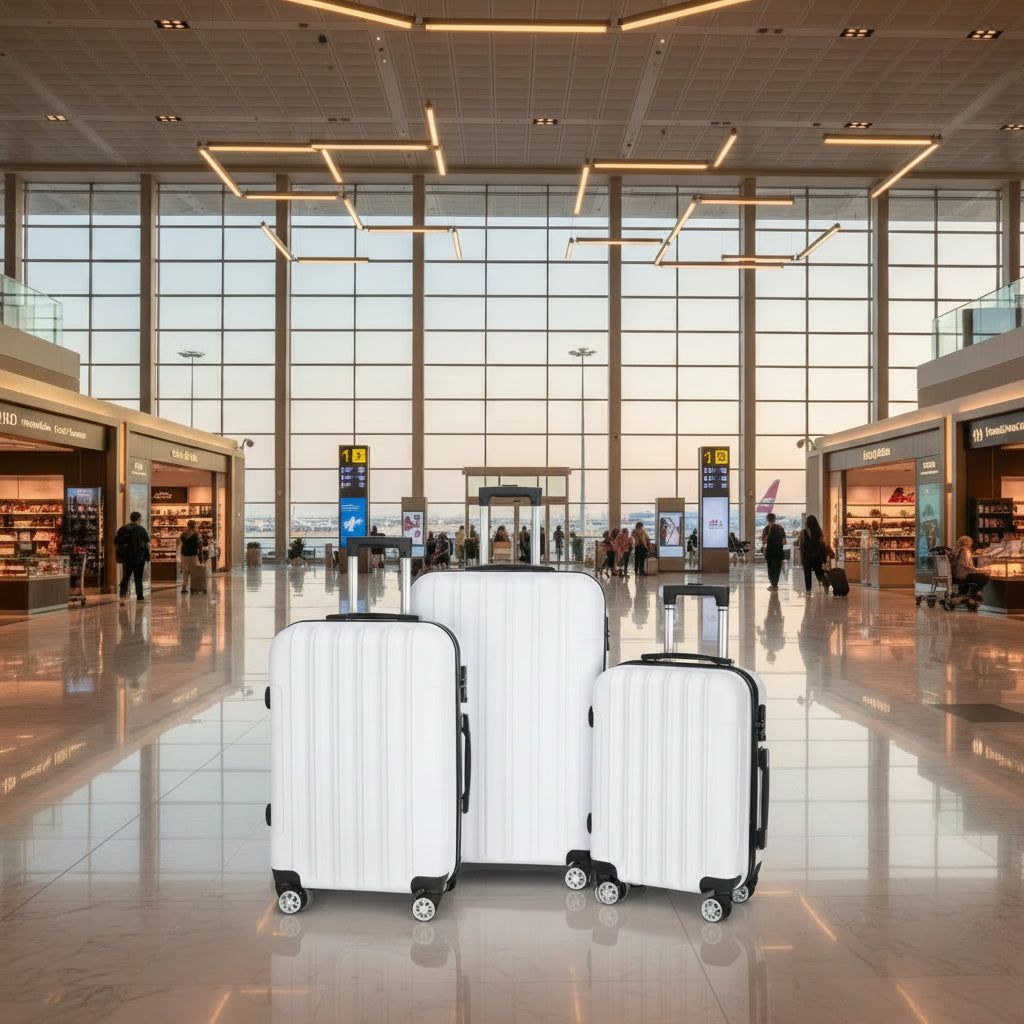 3-in-1 Multifunktionaler Reisekoffer mit großem Fassungsvermögen, Weiß