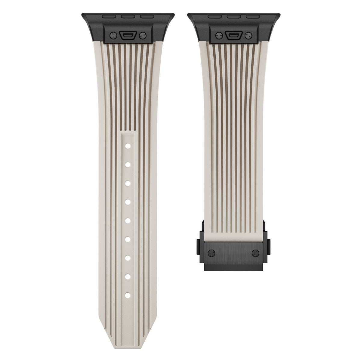 Transparent Liquid Elastic Silicone Metal Folding Buckle Watch Strap