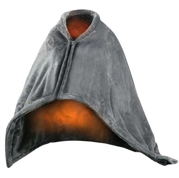 59 Plus 31in USB Heated Blanket Electric Heated Blanket Heated Poncho Shawl Wrap Throw With Zipper Washable For Home Office - TS Store