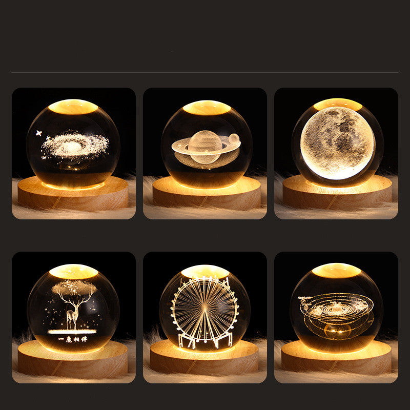 Luminous Starry Sky And Planets Moon Moon Crystal Ball Small