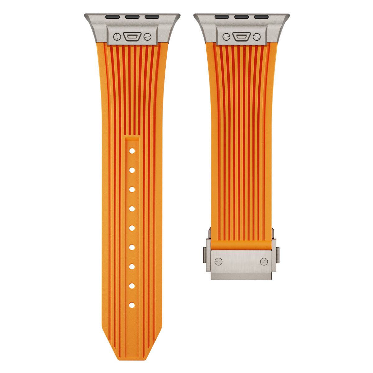 Transparent Liquid Elastic Silicone Metal Folding Buckle Watch Strap