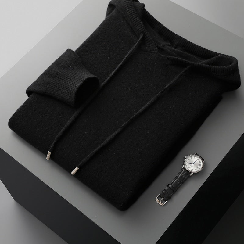 Men's Casual Hooded Cashmere Sweatshirt Autumn And Winter Loose Top