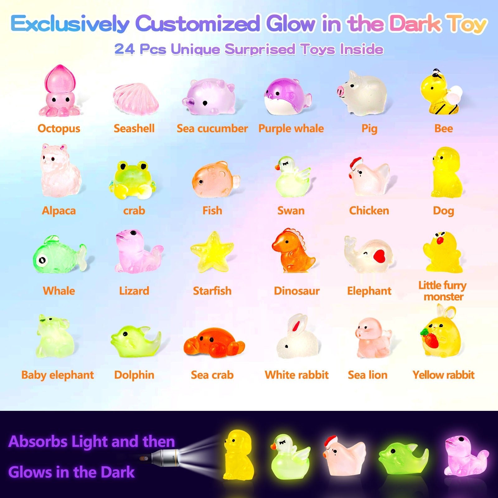 Glow-in-the-Dark Doll-Shaped Bath Bombs - Kids Bath Time Fun Set with Fizzing Bubble Foam - TS Store