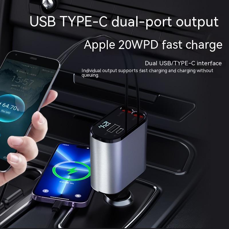 Metal Car Charger 100W Super Fast Charging - TS Store