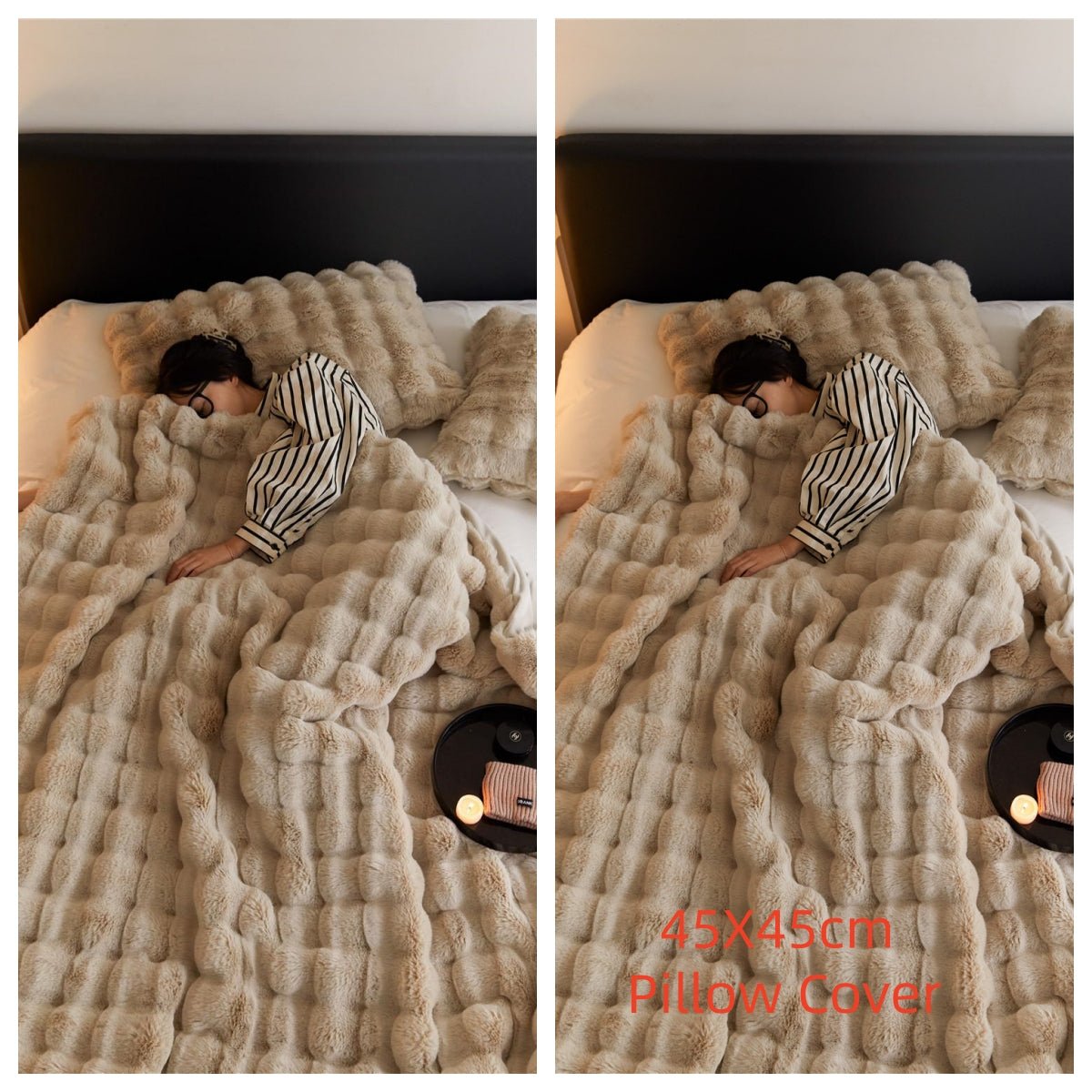 Polyester Carpet Rabbit Bubble Velvet Thickened Nap Blanket Quilt - TS Store