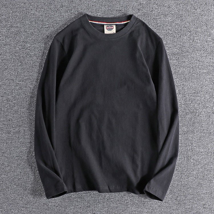 Solid - color Washed Pullover Base Shirt - TS Store