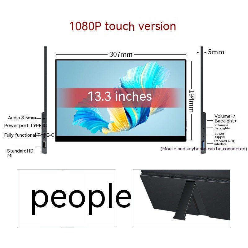 Touch Portable Monitor Mobile Phone Computer Game External Expansion Screen - TS Store