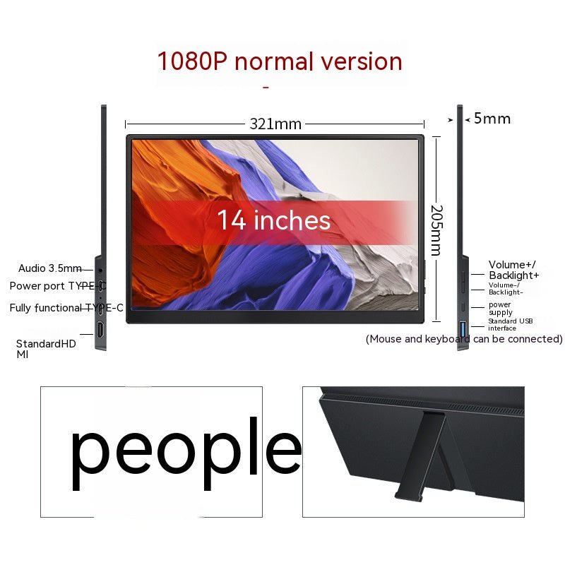 Touch Portable Monitor Mobile Phone Computer Game External Expansion Screen - TS Store