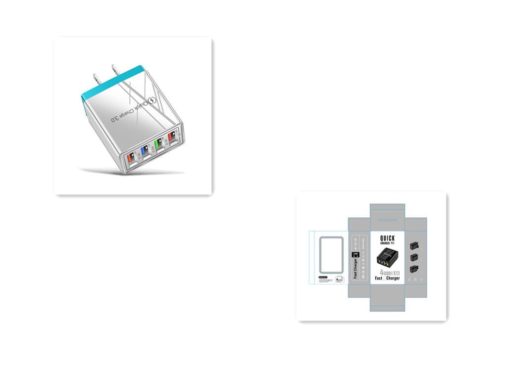 USB Charger Quick Charge 3.0 4 Phone Adapter For Tablet Portable Wall Mobile Charger Fast Charger - TS Store