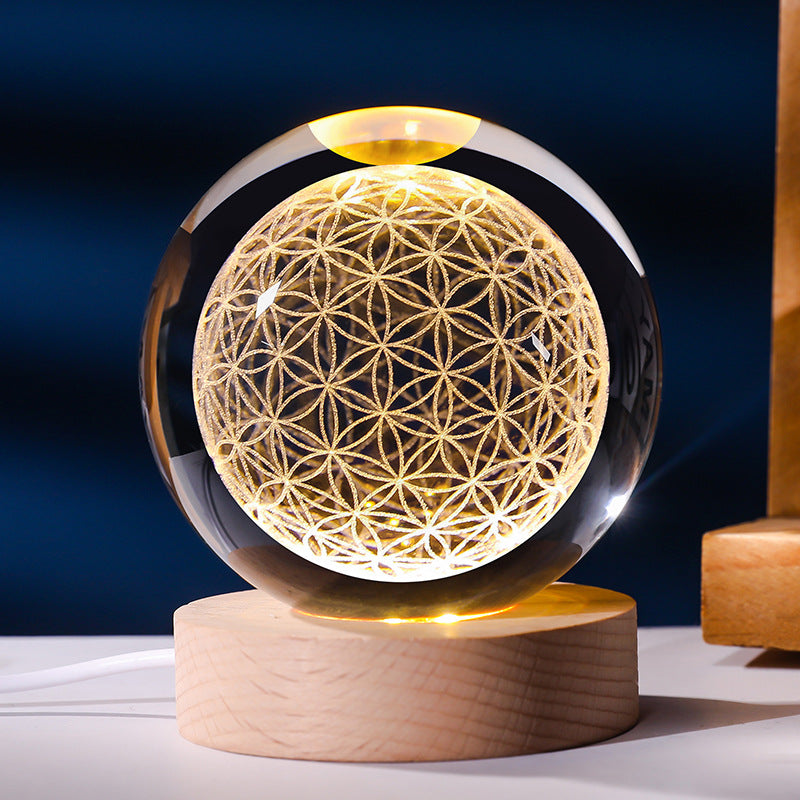 Luminous Starry Sky And Planets Moon Moon Crystal Ball Small