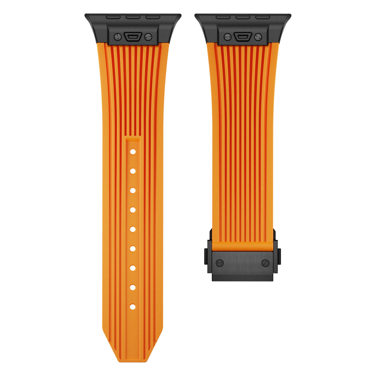 Transparent Liquid Elastic Silicone Metal Folding Buckle Watch Strap