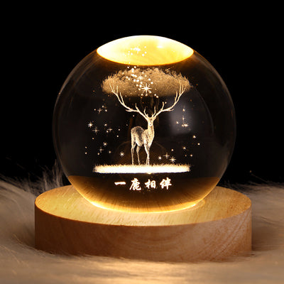 Luminous Starry Sky And Planets Moon Moon Crystal Ball Small