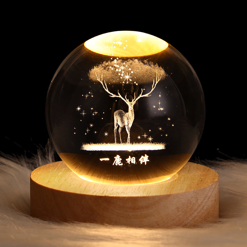 Luminous Starry Sky And Planets Moon Moon Crystal Ball Small