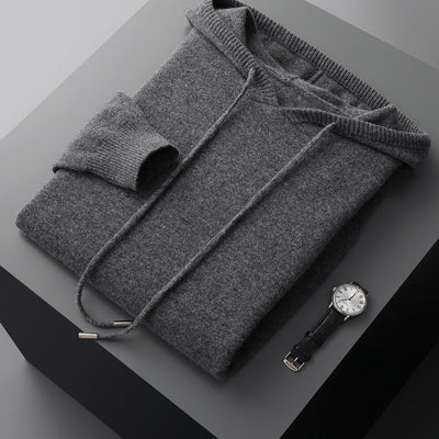 Men's Casual Hooded Cashmere Sweatshirt Autumn And Winter Loose Top