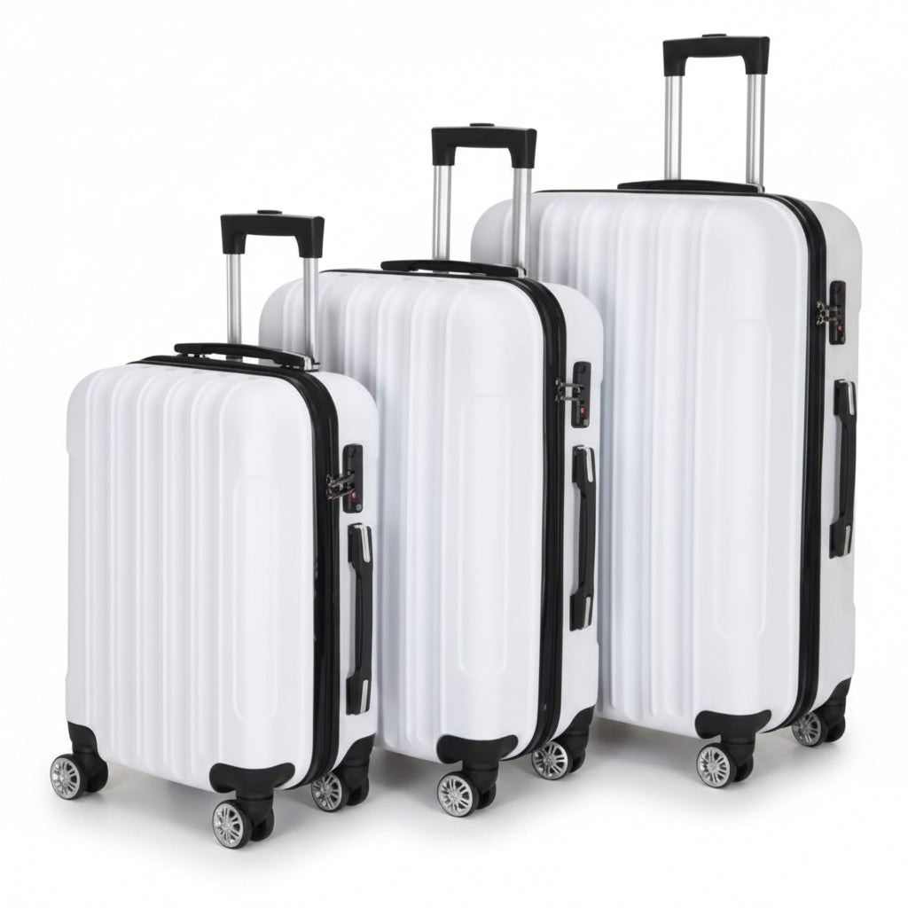 3-in-1 Multifunktionaler Reisekoffer mit großem Fassungsvermögen, Weiß