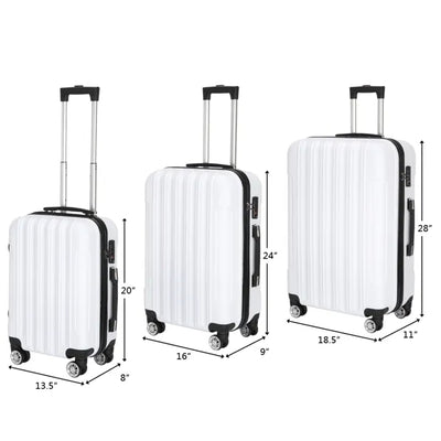 3-in-1 Multifunktionaler Reisekoffer mit großem Fassungsvermögen, Weiß