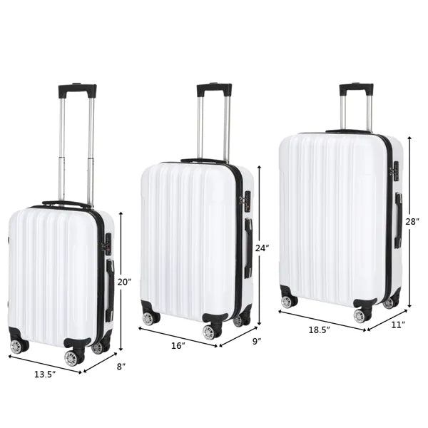 3-in-1 Multifunktionaler Reisekoffer mit großem Fassungsvermögen, Weiß