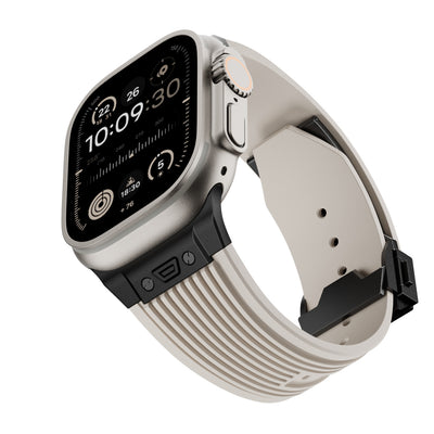 Transparent Liquid Elastic Silicone Metal Folding Buckle Watch Strap