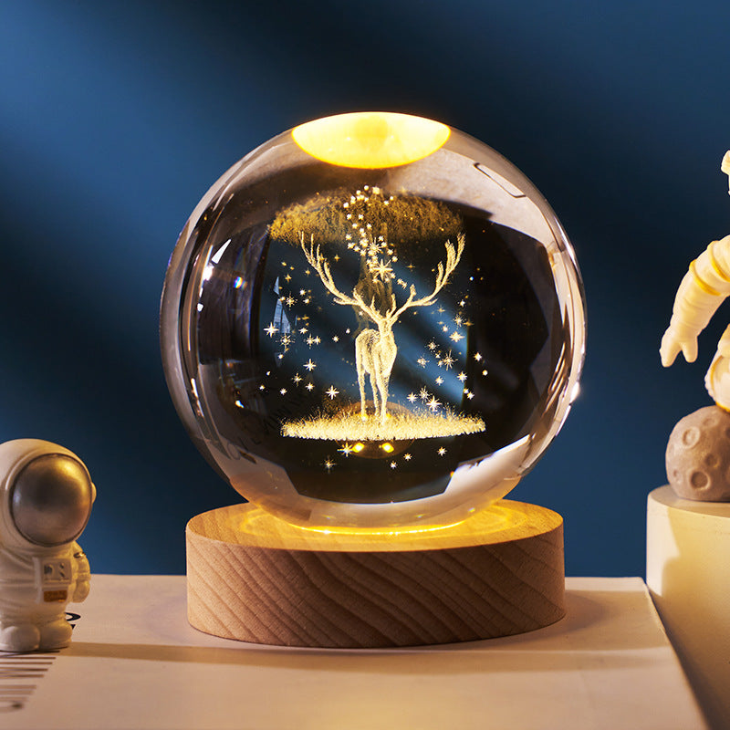Luminous Starry Sky And Planets Moon Moon Crystal Ball Small