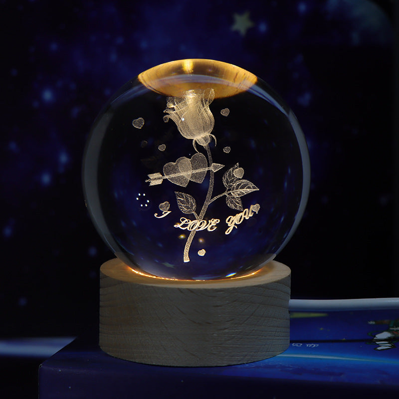 Luminous Starry Sky And Planets Moon Moon Crystal Ball Small