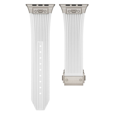 Transparent Liquid Elastic Silicone Metal Folding Buckle Watch Strap