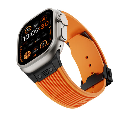 Transparent Liquid Elastic Silicone Metal Folding Buckle Watch Strap