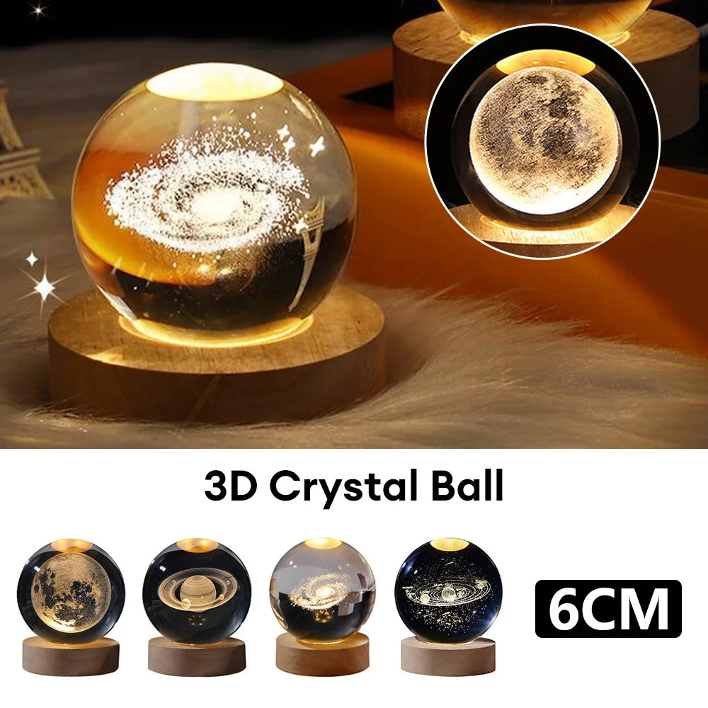 Luminous Starry Sky And Planets Moon Moon Crystal Ball Small