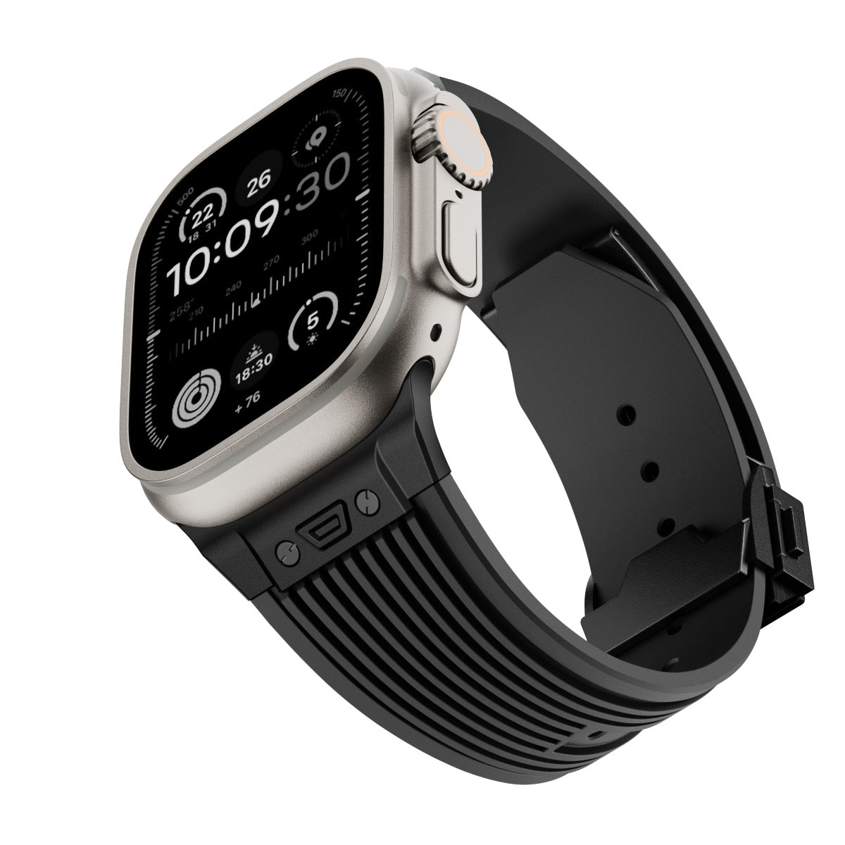 Transparent Liquid Elastic Silicone Metal Folding Buckle Watch Strap