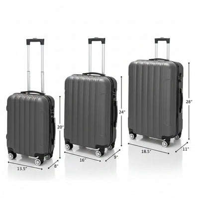 3-in-1 Multifunktionales großes Reisekoffer-Gepäckset Dunkelgrau