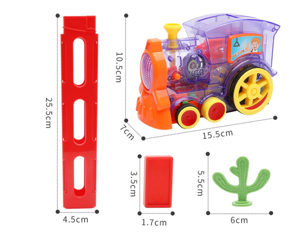 Domino-Zug Spielzeug Baby Spielzeug Auto Puzzle Automatische Freigabe Lizenzierung Elektrische Bausteine Zug Spielzeug