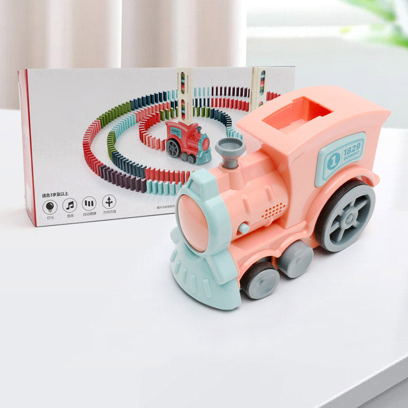 Domino-Zug Spielzeug Baby Spielzeug Auto Puzzle Automatische Freigabe Lizenzierung Elektrische Bausteine Zug Spielzeug