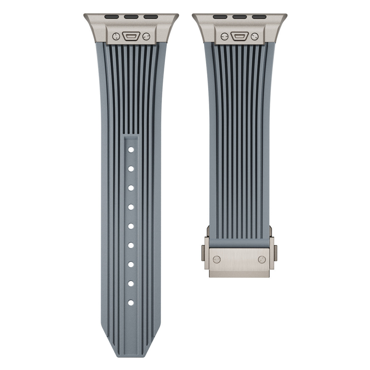 Transparent Liquid Elastic Silicone Metal Folding Buckle Watch Strap
