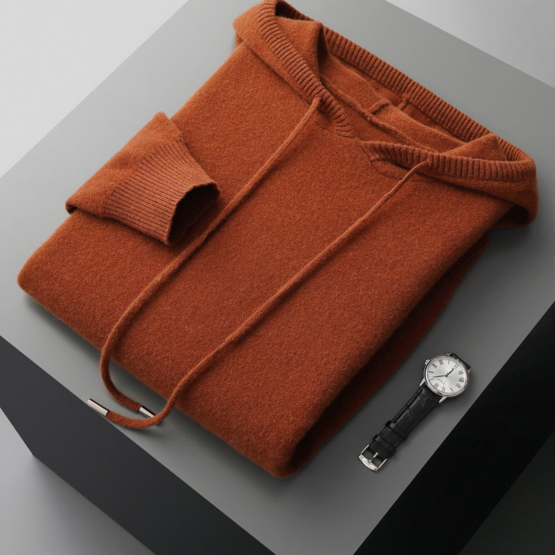 Men's Casual Hooded Cashmere Sweatshirt Autumn And Winter Loose Top