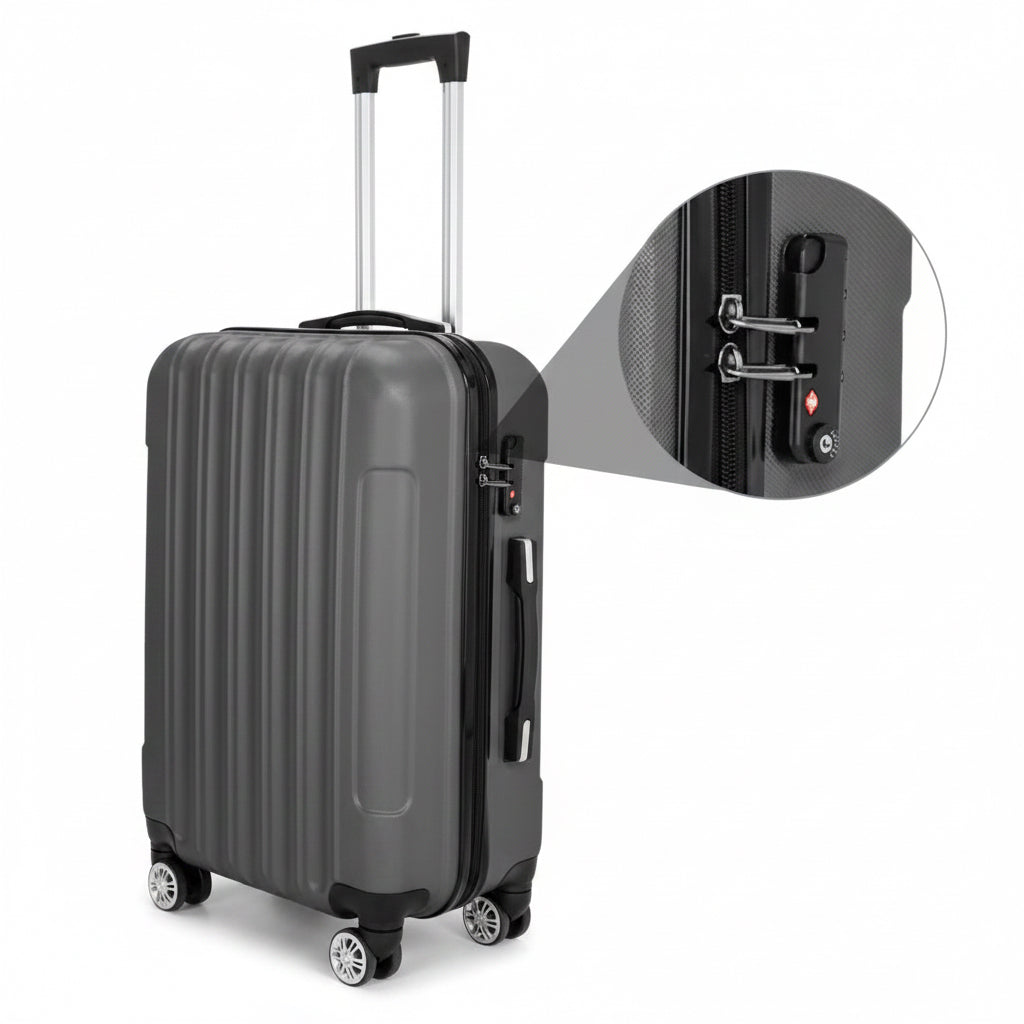 3-in-1 Multifunktionales großes Reisekoffer-Gepäckset Dunkelgrau