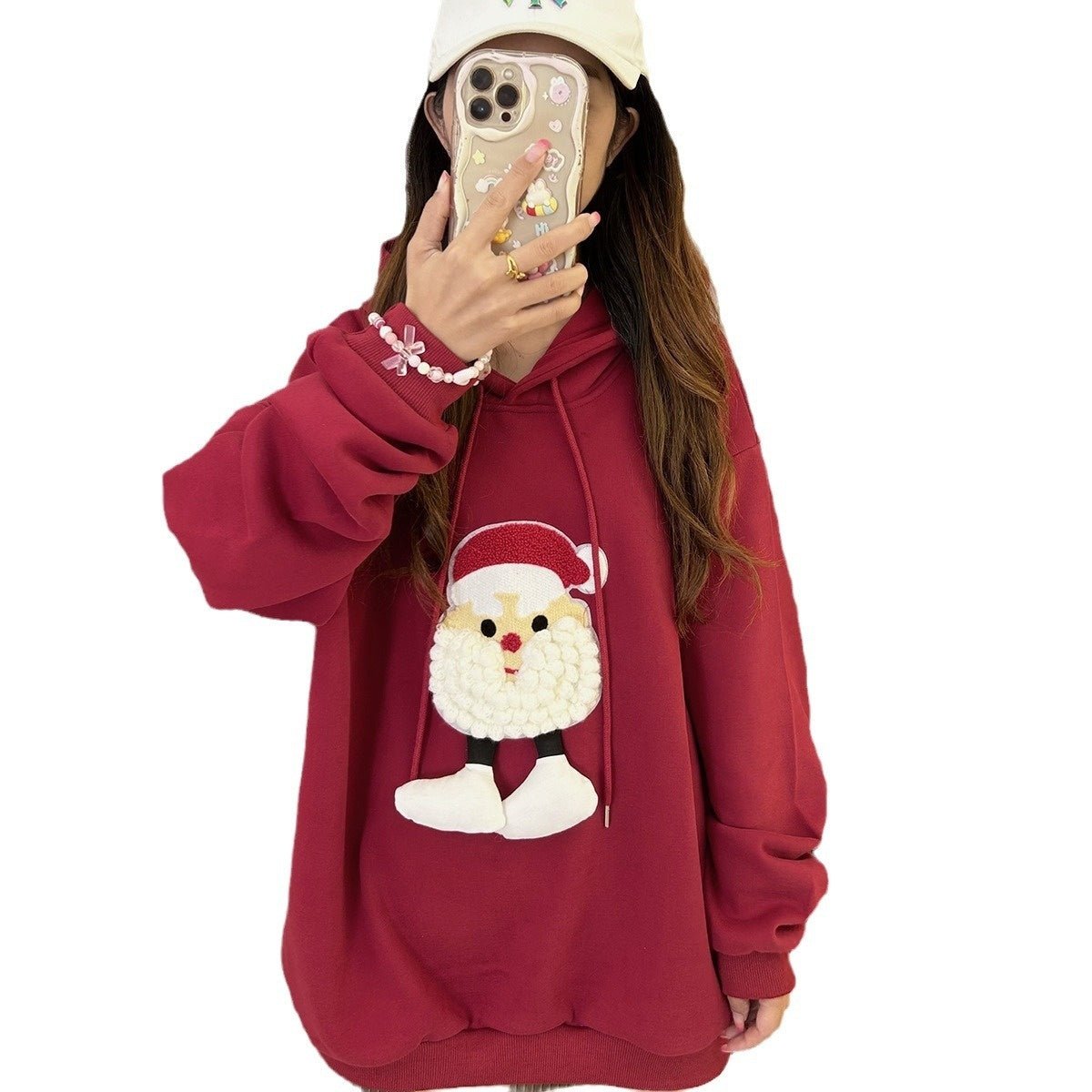Christmas Parent - child Outfits Fleece - lined Hooded Romper And Hoodie - TS Store