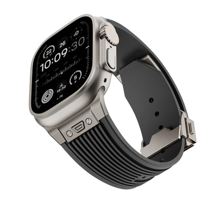 Transparent Liquid Elastic Silicone Metal Folding Buckle Watch Strap