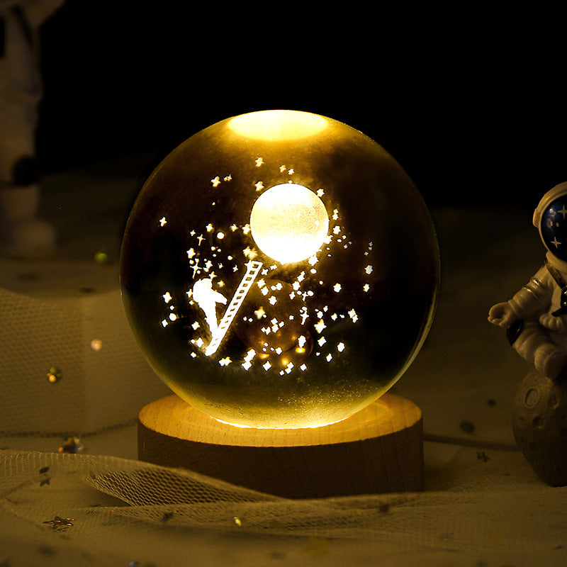 Luminous Starry Sky And Planets Moon Moon Crystal Ball Small