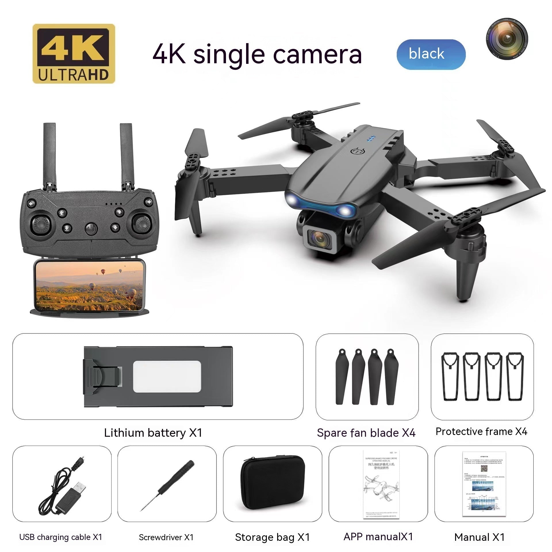E99pro Aerial Drone 4k High - definition Dual Camera Three Sided Camera - TS Store