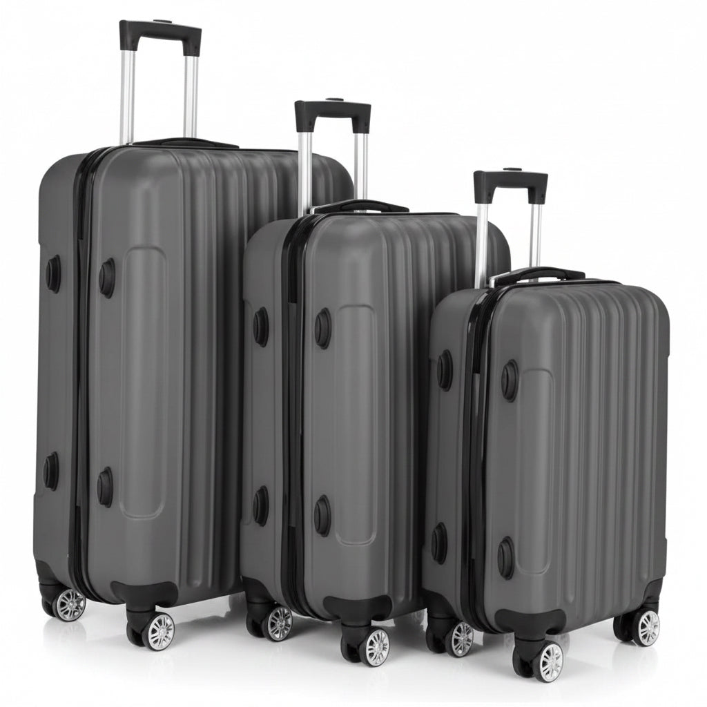 3-in-1 Multifunktionales großes Reisekoffer-Gepäckset Dunkelgrau