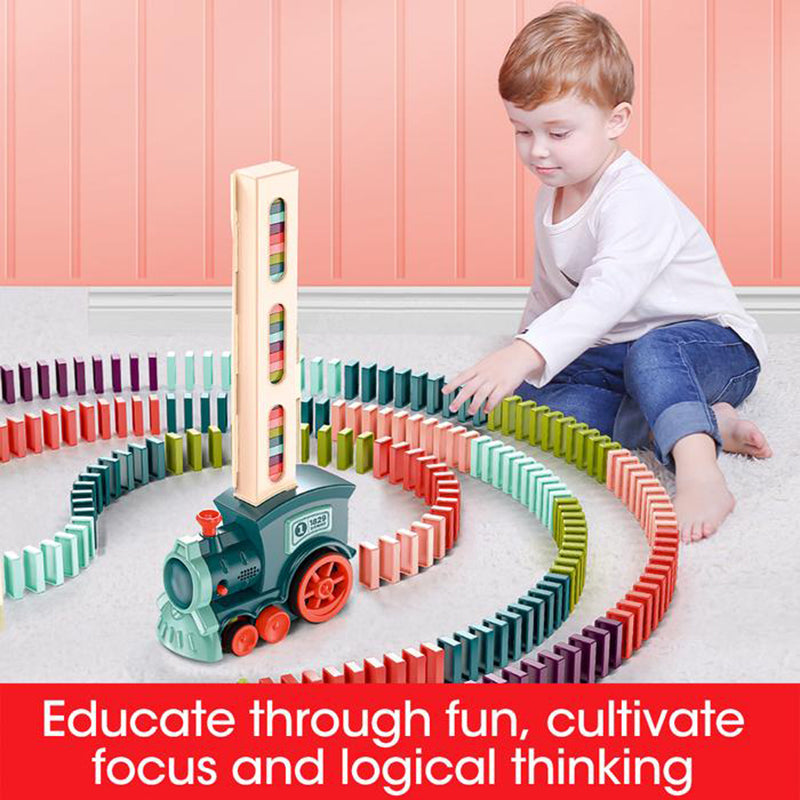 Domino-Zug Spielzeug Baby Spielzeug Auto Puzzle Automatische Freigabe Lizenzierung Elektrische Bausteine Zug Spielzeug