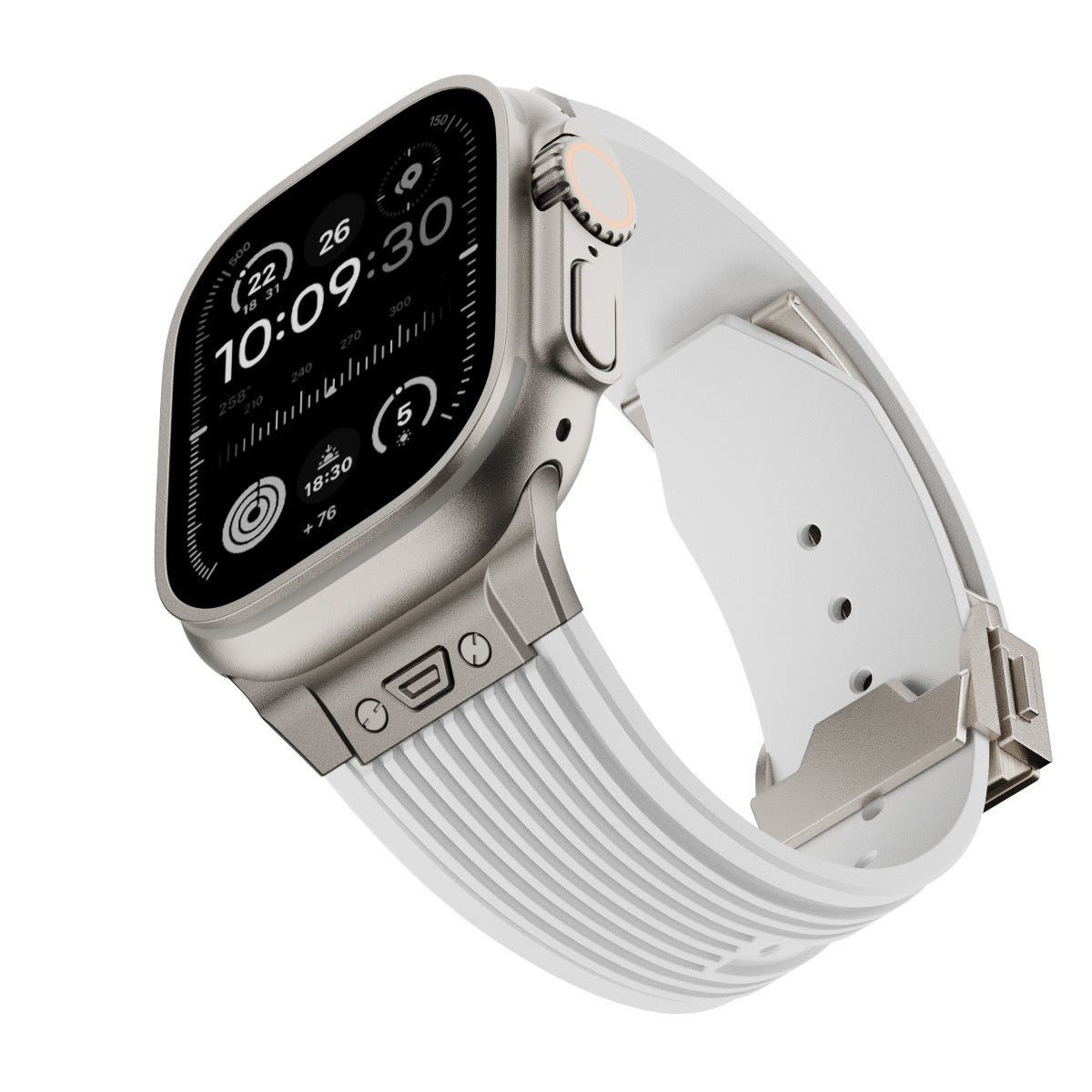 Transparent Liquid Elastic Silicone Metal Folding Buckle Watch Strap