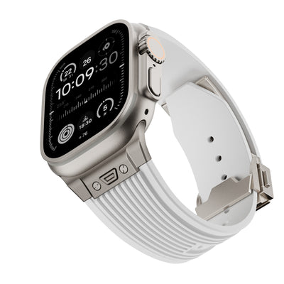 Transparent Liquid Elastic Silicone Metal Folding Buckle Watch Strap
