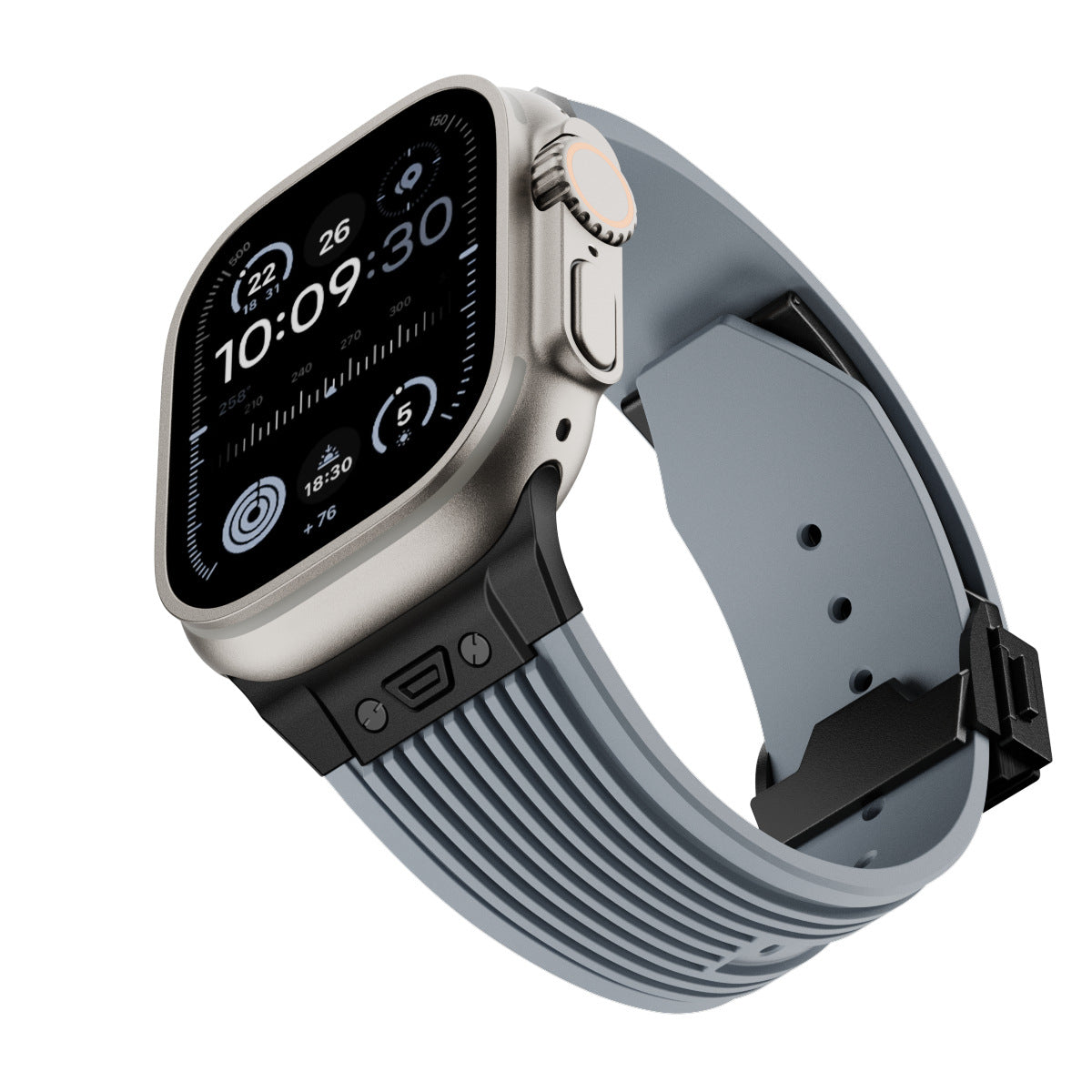 Transparent Liquid Elastic Silicone Metal Folding Buckle Watch Strap