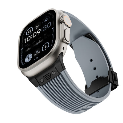 Transparent Liquid Elastic Silicone Metal Folding Buckle Watch Strap