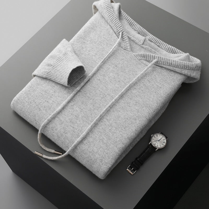 Men's Casual Hooded Cashmere Sweatshirt Autumn And Winter Loose Top