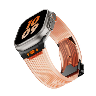 Transparent Liquid Elastic Silicone Metal Folding Buckle Watch Strap