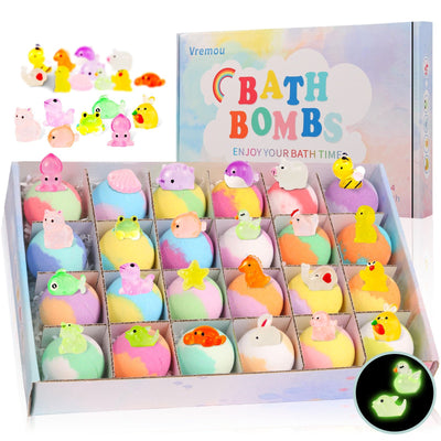 Glow-in-the-Dark Doll-Shaped Bath Bombs - Kids Bath Time Fun Set with Fizzing Bubble Foam - TS Store